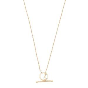 GOLDEN CLEF Gold Made In Italy 14kt Gold T-bar Necklace